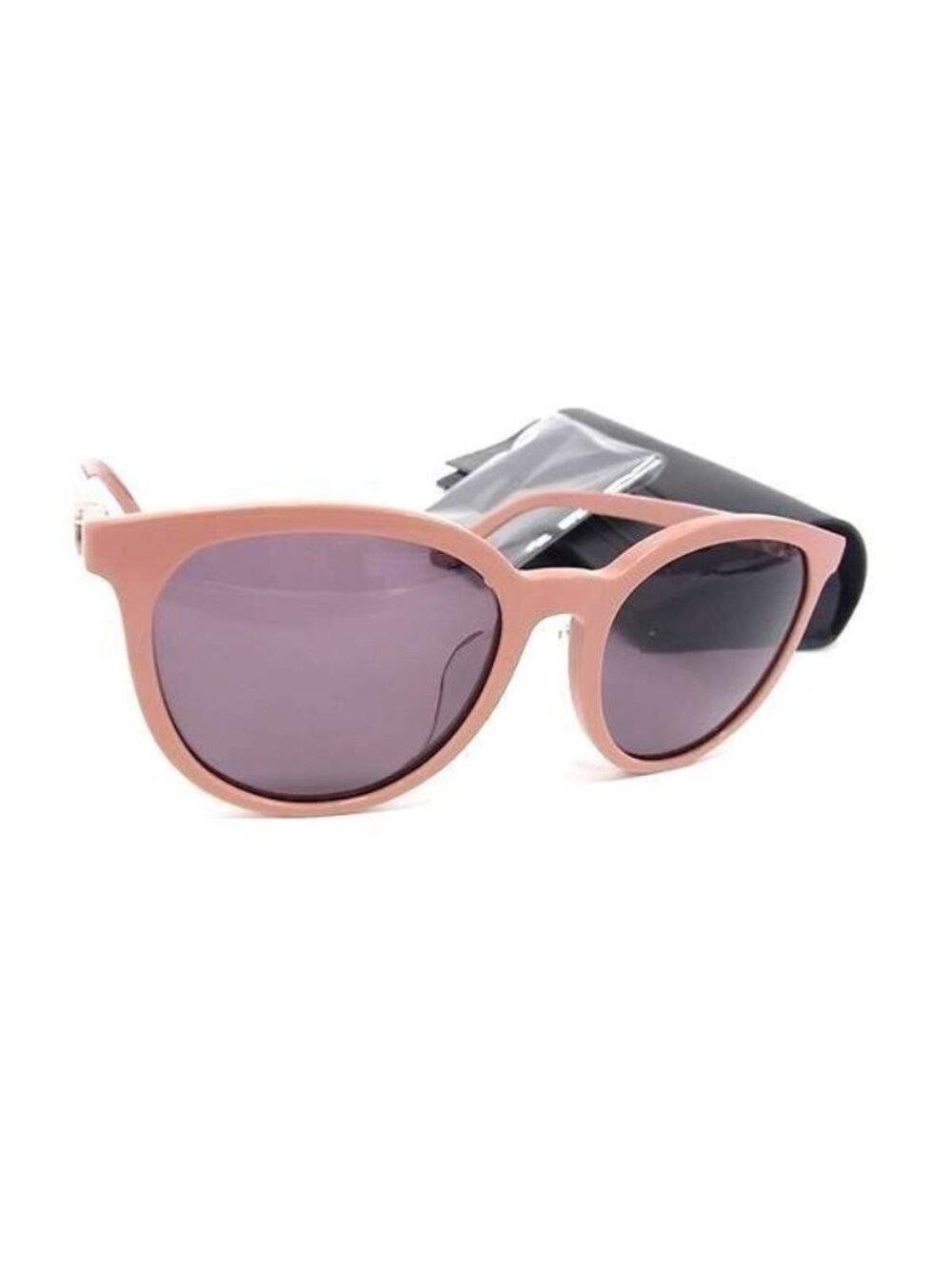 Dior Sunglasses Mini R2f Mini Pink Beige Lens Clear Black Acetate CD Logo
